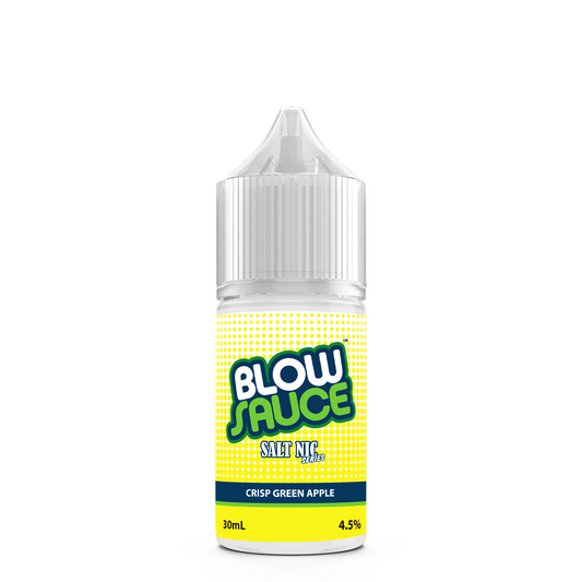 Bottle of Blow Sauce Crisp Green Apple e-liquid on a white background