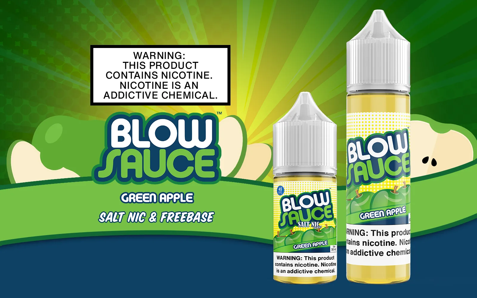 BlowSauce Green Apple in salt nic and freebase