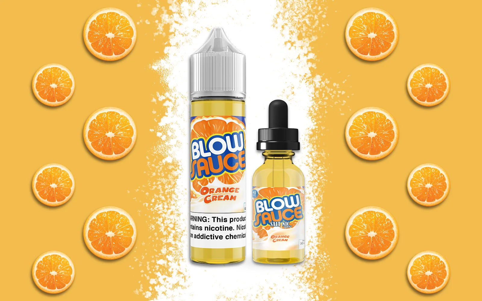 BlowSauce Orange Cream bottles with orange slices